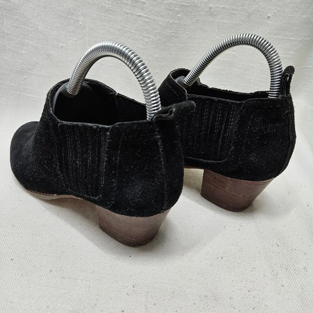 Dolce Vita Keiton Suede‎ Ankle Boots Womens 7 Black Block Heel Chelsea Booties